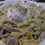 新玉ねぎと春キャベツのパスタ♪(バジル風味)